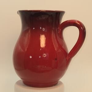 Pitcher Red Ombre Glazed Pottery Made in Italy